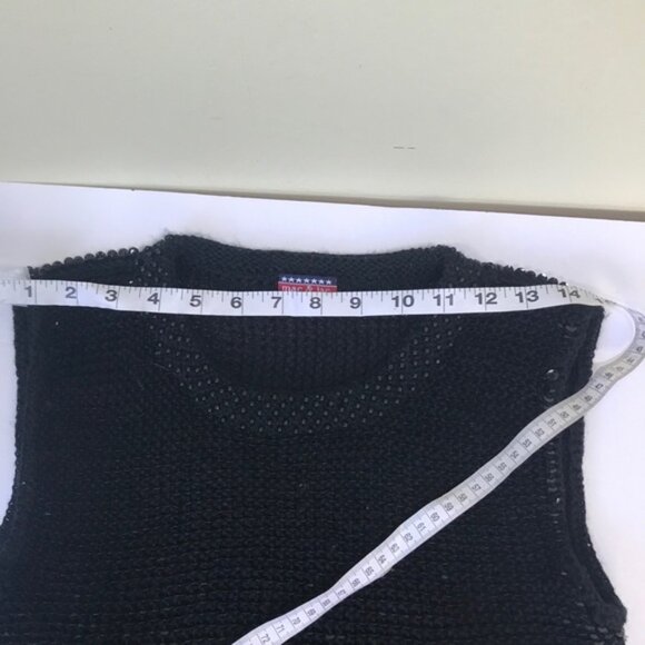 Mac & Jac Vintage Y2K Sequins Sweater Beads Shiny Sequins Top Metallic Black M - Picture 9 of 10